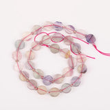 10mm Purple Fluorite Stone Flat Slice Beads Pendant Jewelry DIY