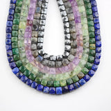 Raw Natural Stones Beads Jewelry, Cube Shape Beading Earrings Bracelets