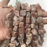 Natural Peach Sunstone Nugget Beads for DIY Jewelry Making