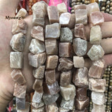 Natural Peach Sunstone Nugget Beads for DIY Jewelry Making