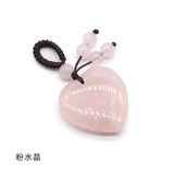 Heart-Shaped Natural Stone 30mm Pendant - Rose Quartz Tiger's Eye Agate Opal
