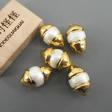 5 pcs Keshi Pearl Beads Plated Beads