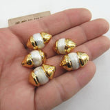 5 pcs Keshi Pearl Beads Plated Beads