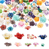 90Pcs Colorful Polymer Clay Flower Plumeria Beads for DIY Jewelry Making