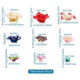 90Pcs Colorful Polymer Clay Flower Plumeria Beads for DIY Jewelry Making