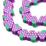 10strand Fruit Beads Purple Pink Polymer Clay Grape Spacer Beads