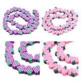 10strand Fruit Beads Purple Pink Polymer Clay Grape Spacer Beads