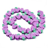 10strand Fruit Beads Purple Pink Polymer Clay Grape Spacer Beads