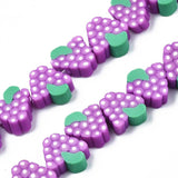 10strand Fruit Beads Purple Pink Polymer Clay Grape Spacer Beads