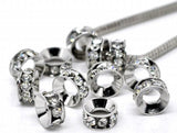 50 Pcs Rhinestone Rondelle Christmas Bead 11mm