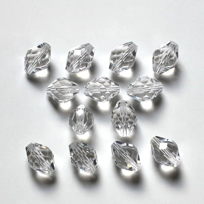 200pcs 13x10mm Oval Shape Crystal Glass Spacer Beads