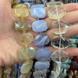 Purple Agate Stone Crystal Tree Quartz Beads 15'' DIY Loose Beads