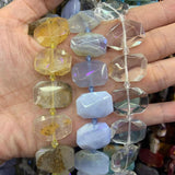 Purple Agate Stone Crystal Tree Quartz Beads 15'' DIY Loose Beads