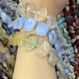 Purple Agate Stone Crystal Tree Quartz Beads 15'' DIY Loose Beads