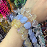Purple Agate Stone Crystal Tree Quartz Beads 15'' DIY Loose Beads
