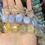 Purple Agate Stone Crystal Tree Quartz Beads 15'' DIY Loose Beads