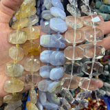Purple Agate Stone Crystal Tree Quartz Beads 15'' DIY Loose Beads