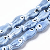 34pcs Fish Shape Glazed Porcelain Ceramic Beads for DIY Jewelry Making