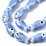 34pcs Fish Shape Glazed Porcelain Ceramic Beads for DIY Jewelry Making