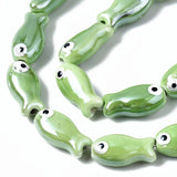34pcs Fish Shape Glazed Porcelain Ceramic Beads for DIY Jewelry Making