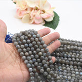 Natural Flash Light Labradorite Round Hand Cut Faceted Beads 15.5 Inch