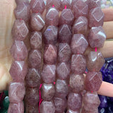 Strawberry Quartz Prehnite Faceted Stone Beads 15''
