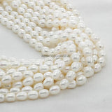 APDGG Natural AA 9-12mm rice freshwater pearl strands loose beads