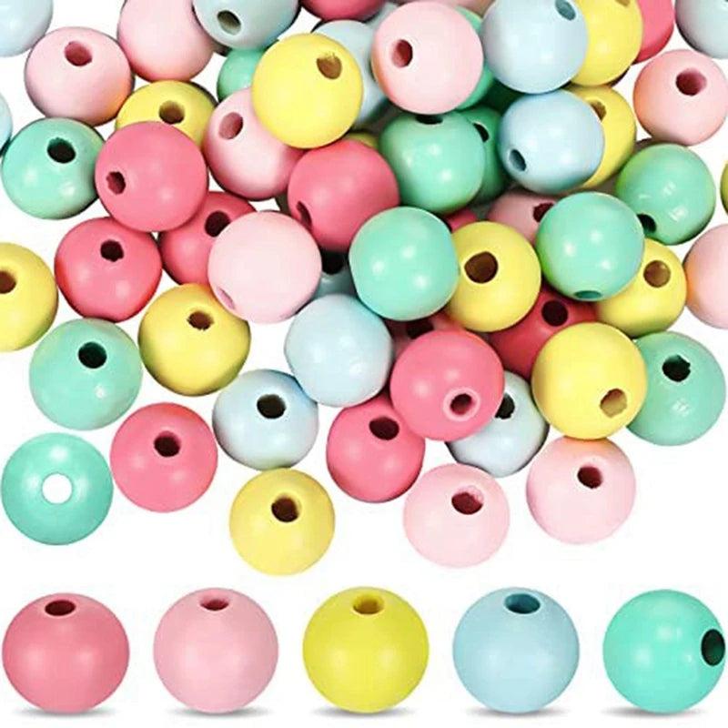 Easter Wooden Beads Round Spacer Bead Farmhouse Wood Bead Spring Garland