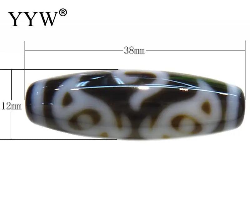 Natural Tibetan Dzi Beads Japan Eight Pattern for Jewelry Making Oval