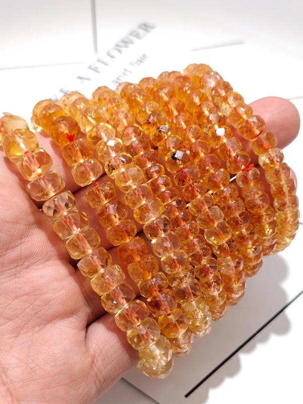Natural Faceted Citrine Crystal Lap Jewelry Set for Women