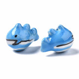 23pcs Porcelain Whale Shape Animal Beads for DIY Bracelet