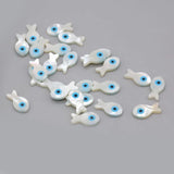 15PCS Natural Freshwater Shells Fish Shape Eyes Beads DIY Jewelry Making