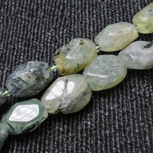 12x16mm Natural Green Prehnite Faceted Cuboid Beads 15''