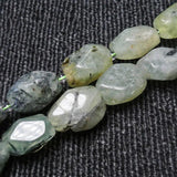12x16mm Natural Green Prehnite Faceted Cuboid Beads 15''