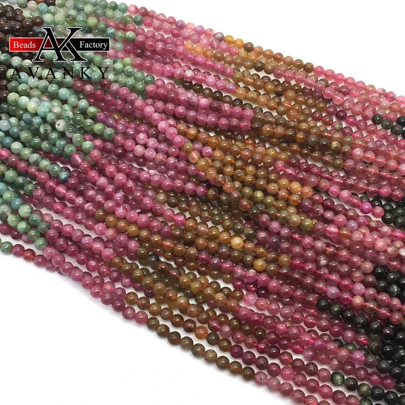 Tourmaline Beads For Jewelry Making 5mm Round Spacer Beads