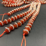 8/10/12mm Red Agate Rhinestone Spacer Beads DIY Jewelry Making