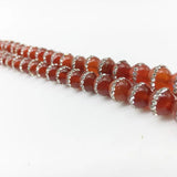 8/10/12mm Red Agate Rhinestone Spacer Beads DIY Jewelry Making