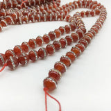 8/10/12mm Red Agate Rhinestone Spacer Beads DIY Jewelry Making