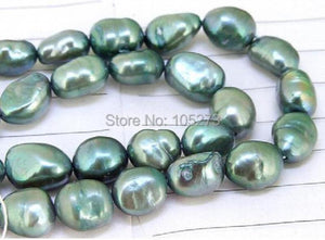 Dark Green Freshwater Pearl Strand 8mm-10mm 15.5inch
