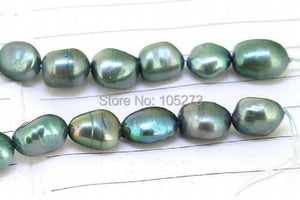 Dark Green Freshwater Pearl Strand 8mm-10mm 15.5inch