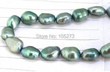 Dark Green Freshwater Pearl Strand 8mm-10mm 15.5inch