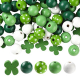 St.Patrick Wood Beads Green Wooden Beads for Boho Garland Decor