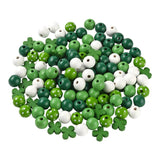 St.Patrick Wood Beads Green Wooden Beads for Boho Garland Decor