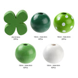 St.Patrick Wood Beads Green Wooden Beads for Boho Garland Decor