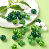 St.Patrick Wood Beads Green Wooden Beads for Boho Garland Decor