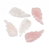 5pcs Rose Quartz Half Drilled Feather Gemstone Beads