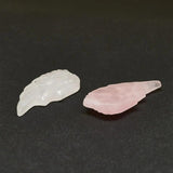 5pcs Rose Quartz Half Drilled Feather Gemstone Beads