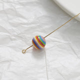 100pcs 12mm Colorful Resin Stripe Beads for Jewelry Making