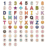 Enamel Letter Beads Flat Round Digital Alphabet Star Number for Jewelry Making