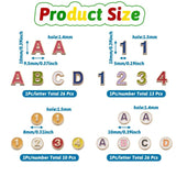 Enamel Letter Beads Flat Round Digital Alphabet Star Number for Jewelry Making